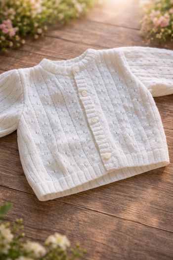 Gilet fait main 6-9 mois en maille