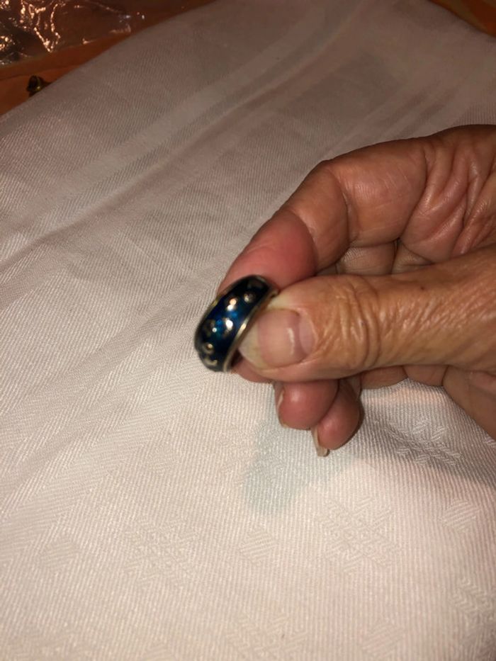 Bague bleue (ciel étoilé) et argentée - photo numéro 4