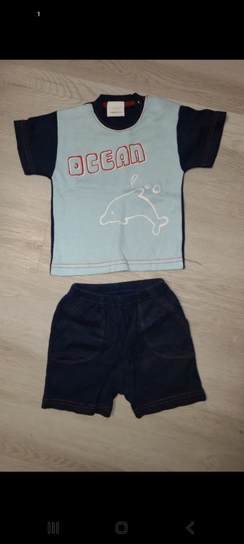 Ensemble short + tee-shirt garçon 6 mois