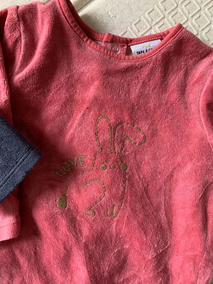 Lot de 2 pyjamas velours tao 6 mois tbe - photo numéro 4