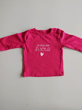 Tee shirt manches longues fille 3 mois