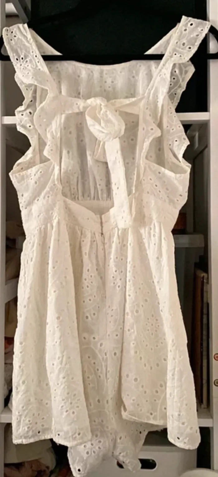 Combishort Blanche Romantique Brodé Taille M - photo numéro 11