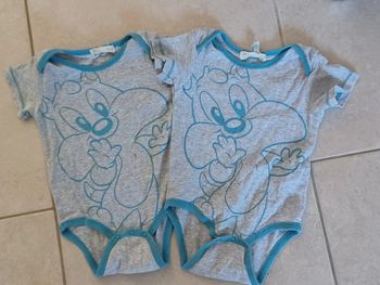 Lot de 2 bodies 9/12 mois