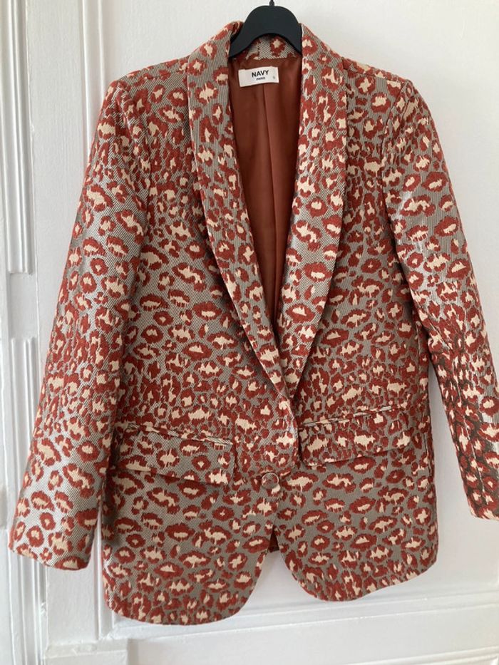 Blazer jacquard léopard