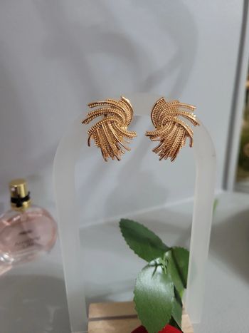 Clips d oreilles nœud acier gold