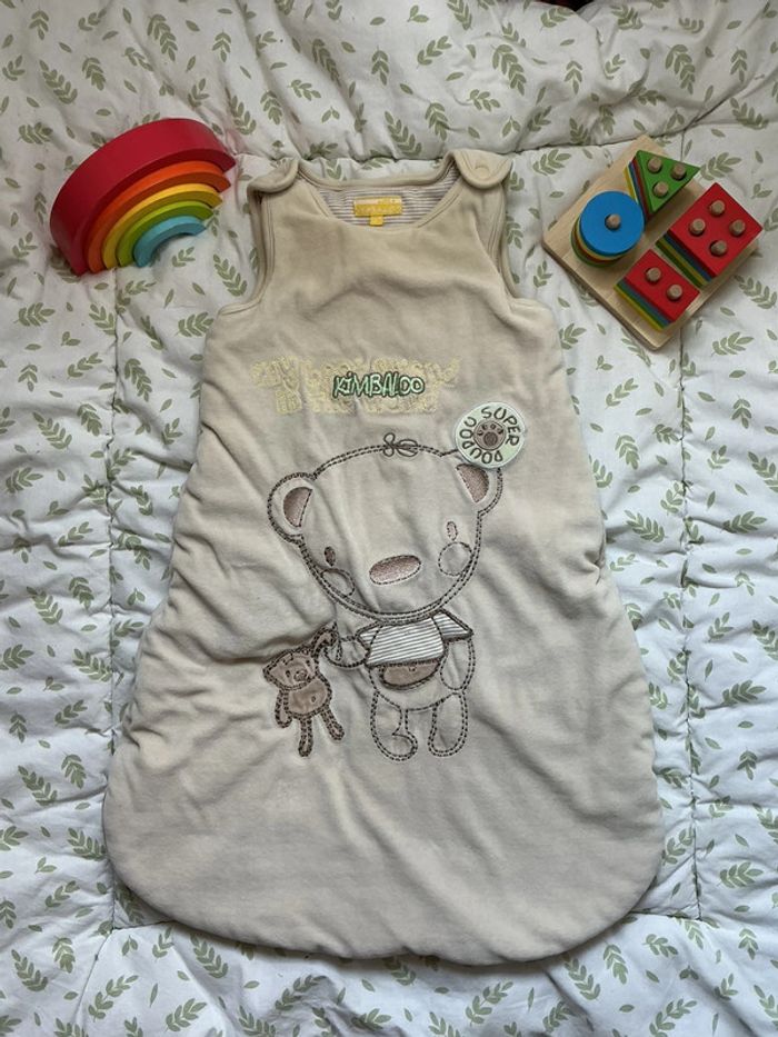 Gigoteuse hiver en velours beige kimbaloo taille 0/6 mois