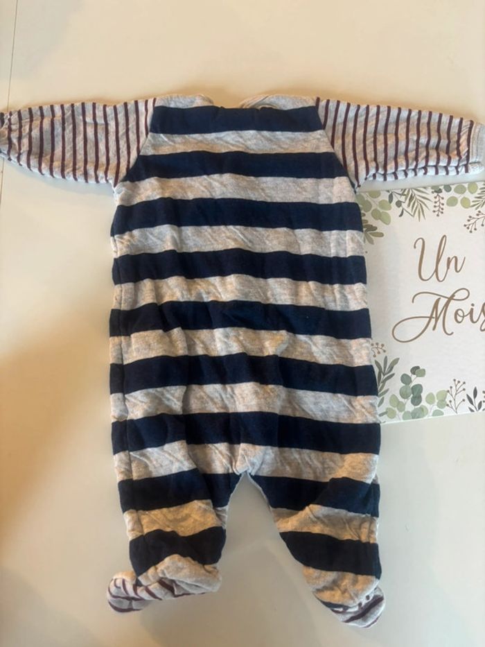 Pyjama rayé Petit Bateau 1 mois - photo numéro 3