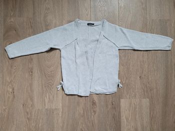 Gilet en maille fine gris pailleté