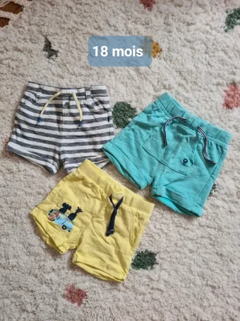 Lot 3 shorts bébé garçon 18 mois Okaidi