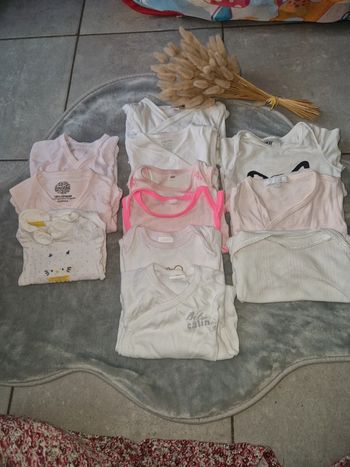 Lot de 12 bodies 1mois et 3mois