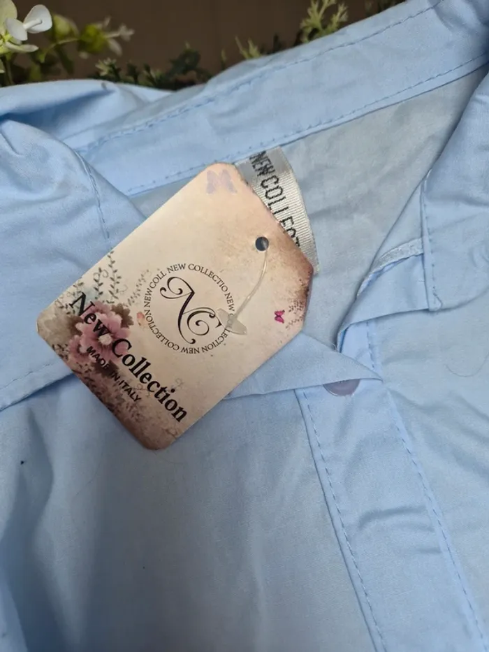 Chemise longue bleu ciel taille unique new collection neuve - photo numéro 5