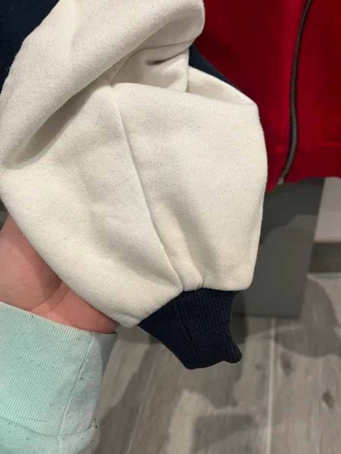 Pull zippé à capuche tricolor - photo numéro 2