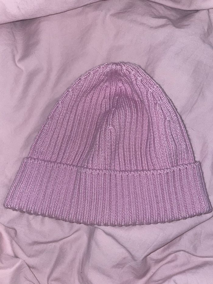 Bonnet en laine Lacoste rose - taille unique - photo numéro 2