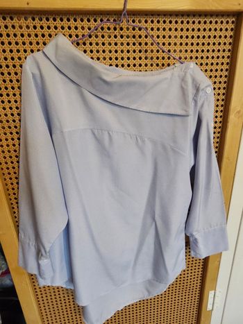 Chemise blouse  blanche  rayé  bleue
