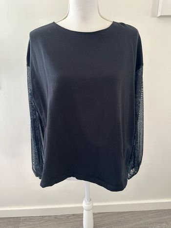 Pull oversize manches voile bleu marine et noir T36 S