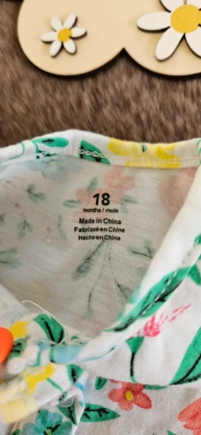 Robe fleuries avec cache couche intégré 18 mois fille - photo numéro 3