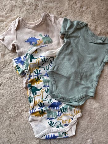 Lot 3 bodies manche courte 1 mois 