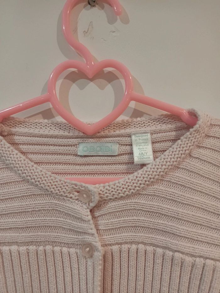 Gilet rose pâle 4ans - photo numéro 3