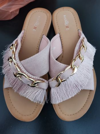 Nu-pieds a franges Rose poudrée neuf