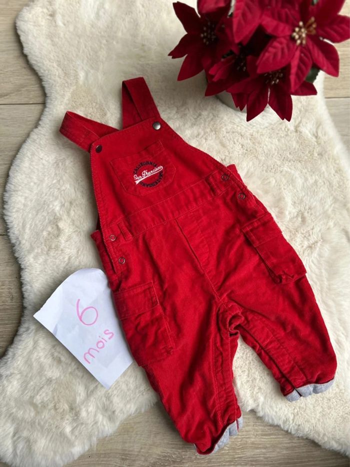 Salopette rouge ~ orchestra ~ 6 mois