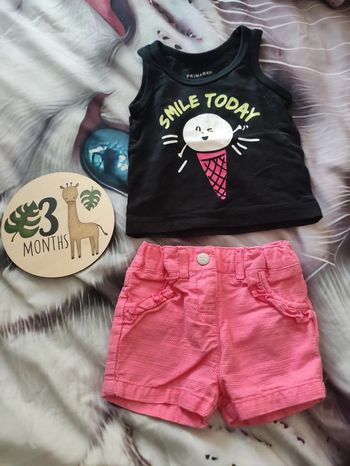Ensemble d'été, t-shirt short, 3 mois