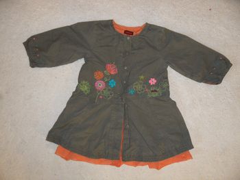 Robe kaki mi-saison, Catimini, taille 18 mois
