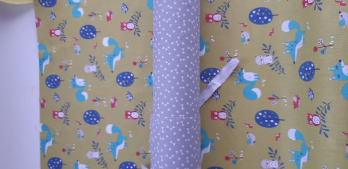 Coupons tissus coton motif Petit Renard – Oekotex- Neuf - photo numéro 2