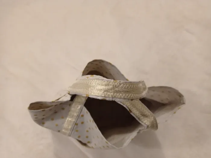 Sac fourre-tout en tissu avec pois doré - photo numéro 3