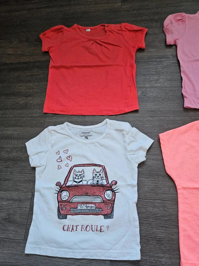 Lot de 6 tee-shirts manches courtes fille taille 18 mois - photo numéro 3