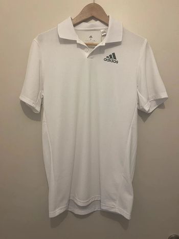 Adidas - Polo piqué tennis club taille S blanc