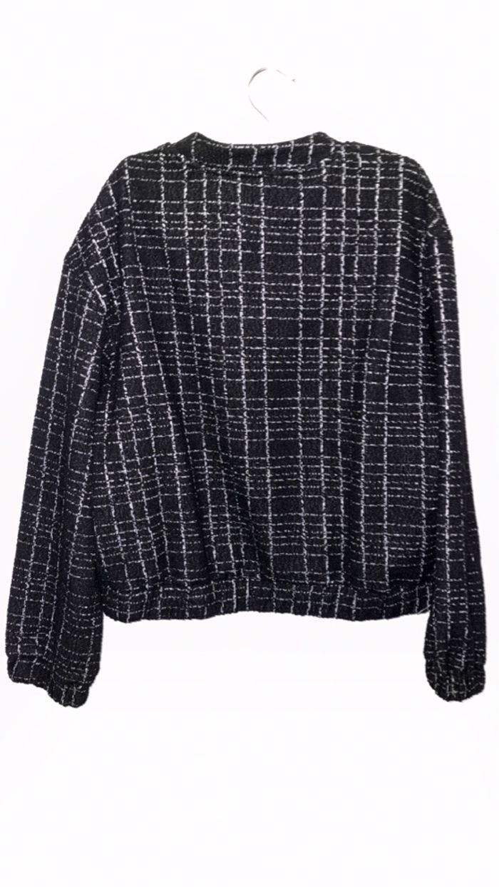 Bréal - Veste bomber en maille texturée - Taille 38 - Noir/Blanc - Neuf avec étiquette - photo numéro 3