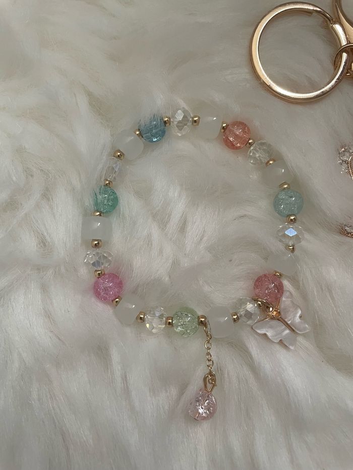 Porte-clés avec lettre + bracelet - photo numéro 3