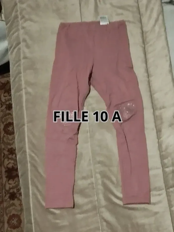 Legging H&M rose lila intérieur moutonné fille 10 ans - photo numéro 10