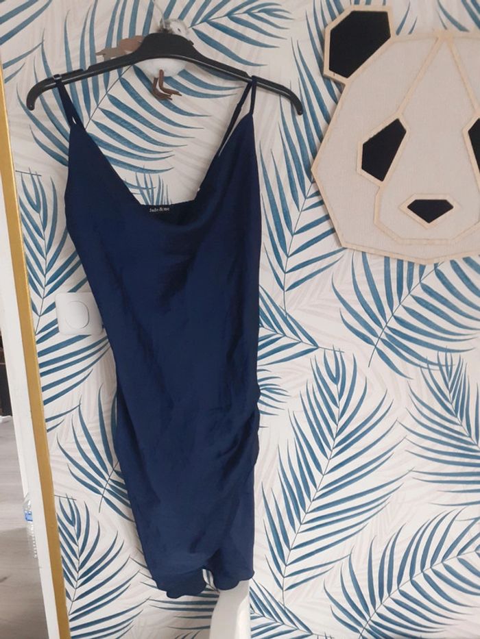 Robe asymétrique bleu marine S