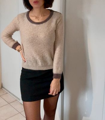 Pull beige en laine et kid mohair - taille xs - très bon état