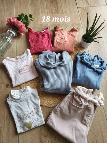 🍒Lot de 7 vêtements fille 18 mois de plusieurs marques