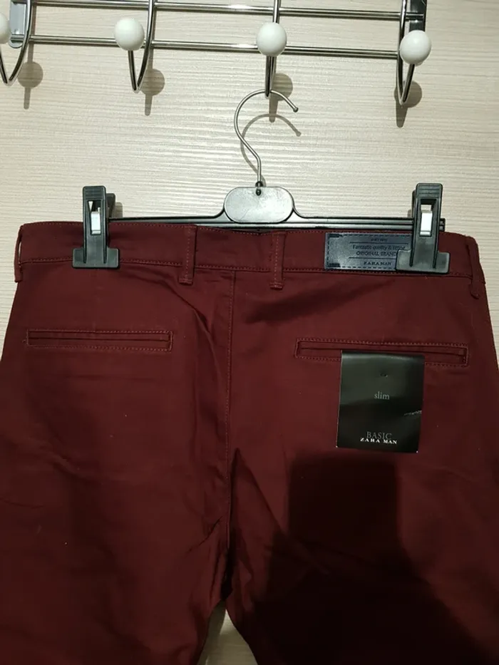 Pantalon bordeaux Zara man - neuf - photo numéro 3