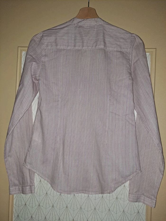 Chemise femme 3 suisses 36 bordeaux grise blanche 1 micro tache à peine visible - photo numéro 4