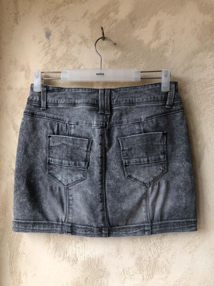 Mini jupe en jean noir délavé 36 - photo numéro 3