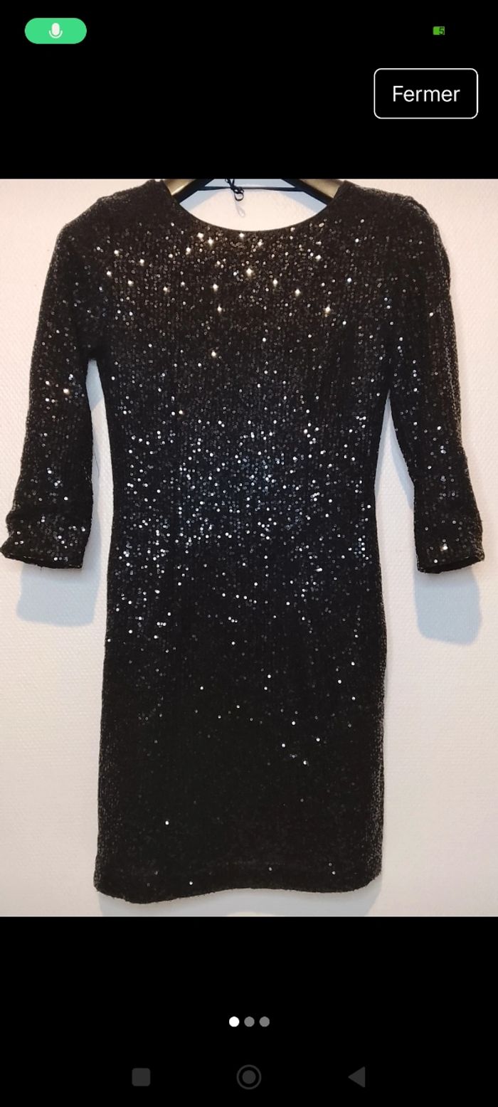 Robe à sequins noir T38