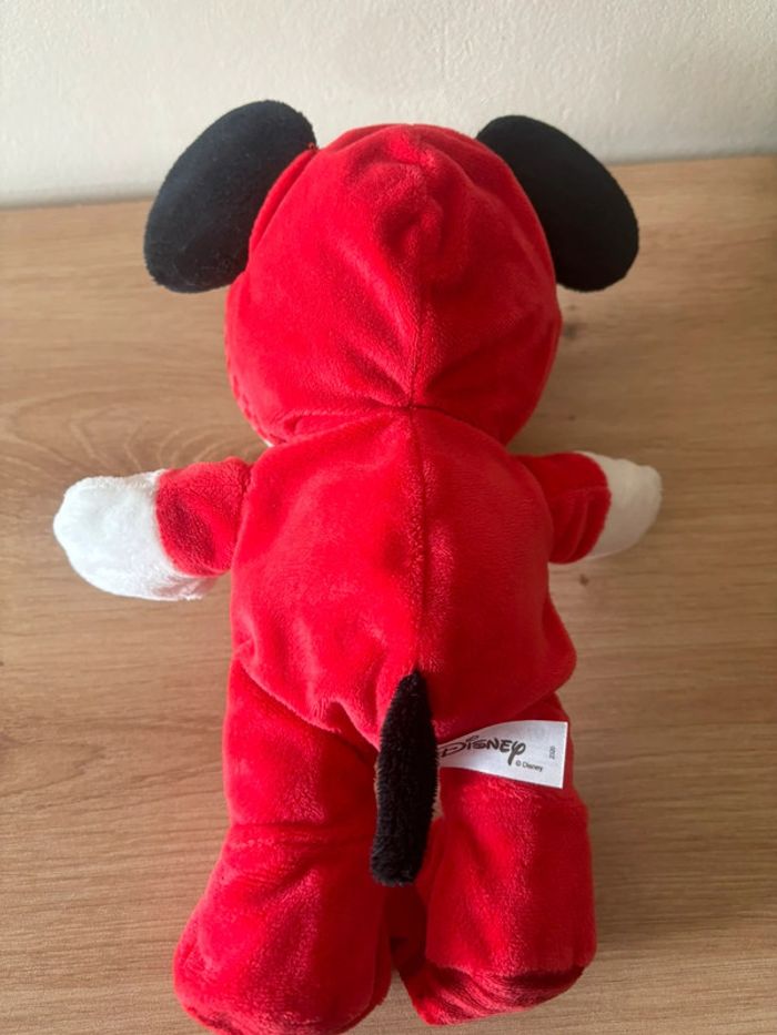 Doudou peluche Mickey pyjama capuche rouge Disney - photo numéro 3