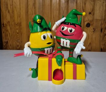 Ensemble publicitaire vintage M&m's distributeur bonbon lutins de Noël collector