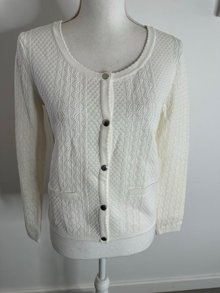 Cardigan en maille blanc crème Claudie Pierlot T2 38 M