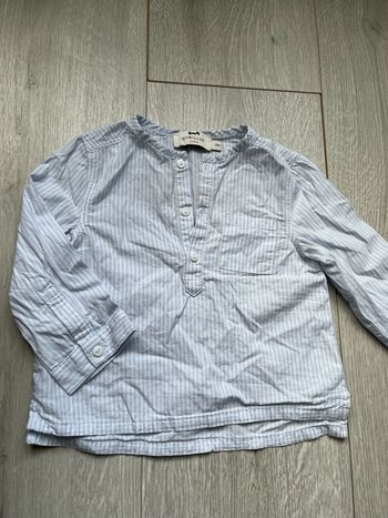 Chemise rayé bleu ciel Cyrillus 12 mois 