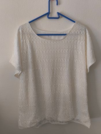 Blouse manche courte en dentelle femme taille 48