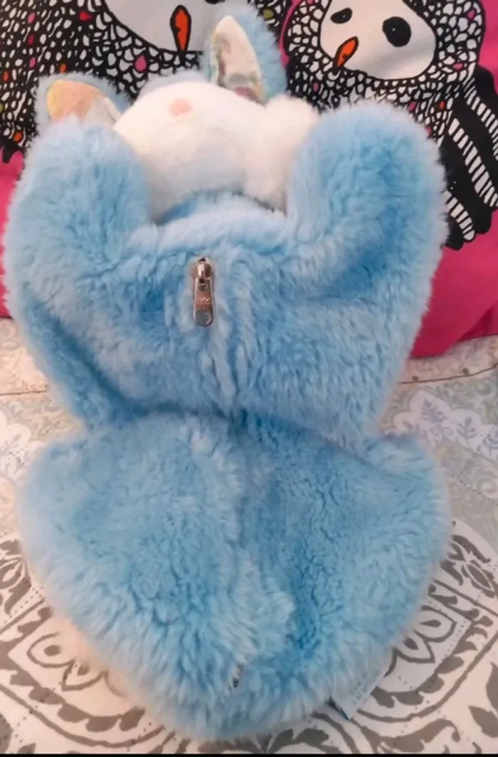 Peluche Range pyjama nounours bleu 48cm aux yeux bleus - photo numéro 2