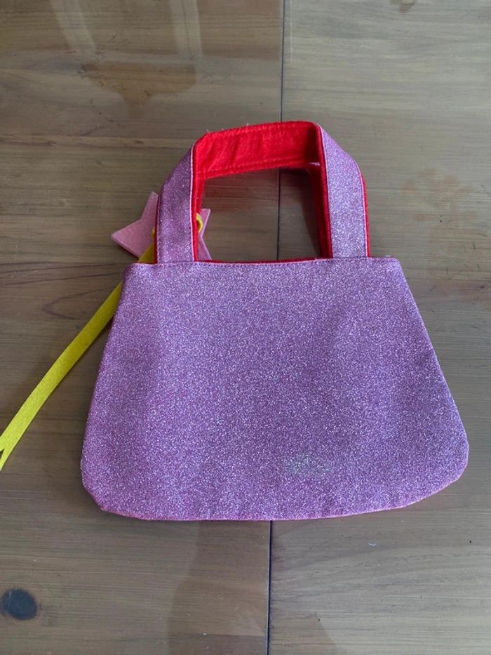 Sac rose à paillettes Pakhuisoost et ceinture rose petite fille - photo numéro 4