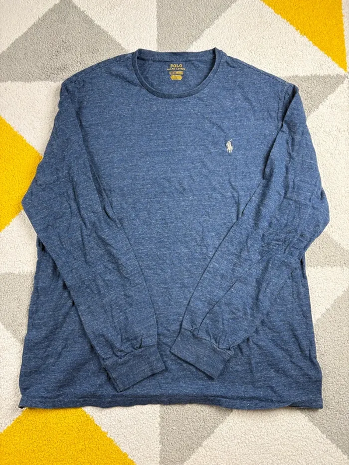 Tee-shirt à manches longues Polo Ralph Lauren | Bleu chiné | Taille L - photo numéro 2