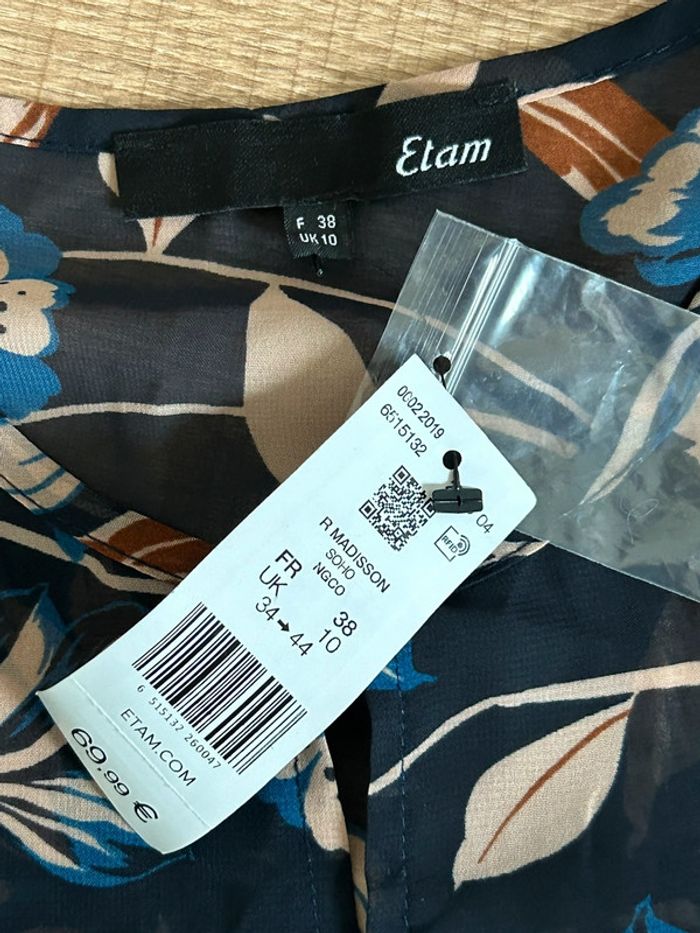 Robe longue imprimée fleurie neuve Etam taille 38 (valeur 70€) - photo numéro 13