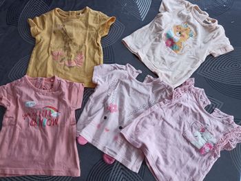 Lot de 5 tee shirt bébé fille 6 mois
